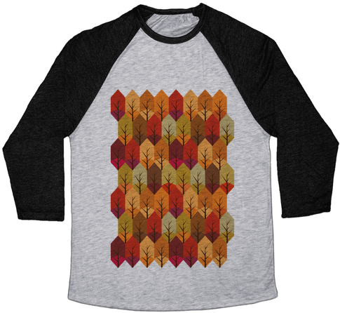 Geometric Fall Leaf Pattern Baseball Tee - Heroes Never Die Shirt (484x484), Png Download
