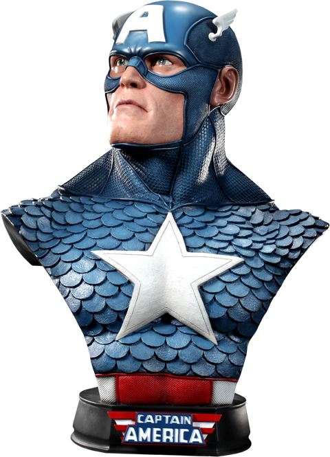 Captain America Life-size Bust - Captain America Bust Sideshow (480x665), Png Download
