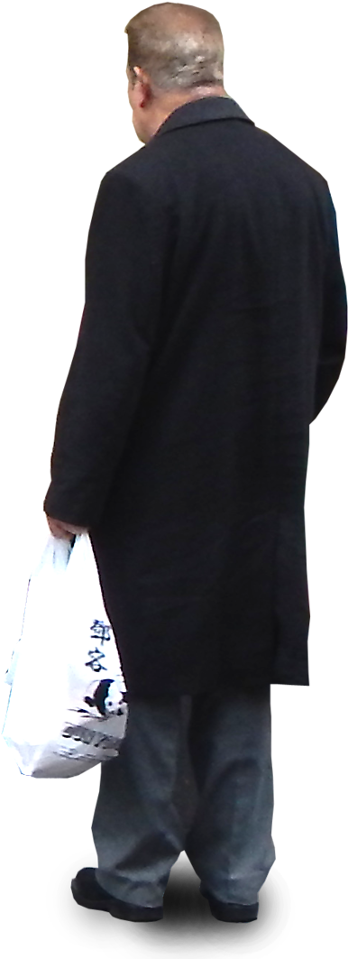 Old Film Texture Png Download - Old Man In Suit Back (486x1100), Png Download