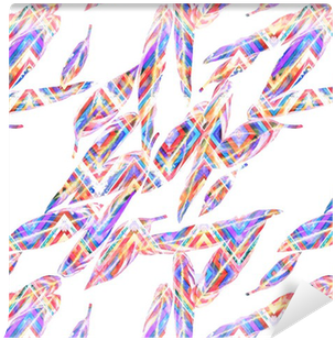 Colorful Watercolor Leaves Of Exotic Calathea Whitestar - Watercolor Painting (400x400), Png Download