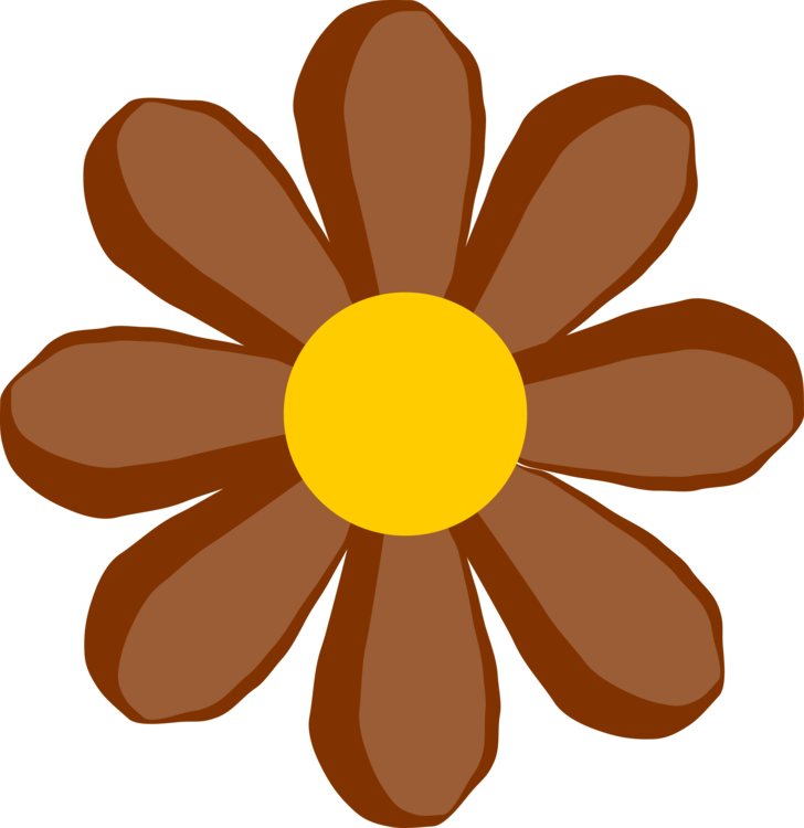 Brown Flower Svg Clip Arts 582 X 599 Px (582x599), Png Download