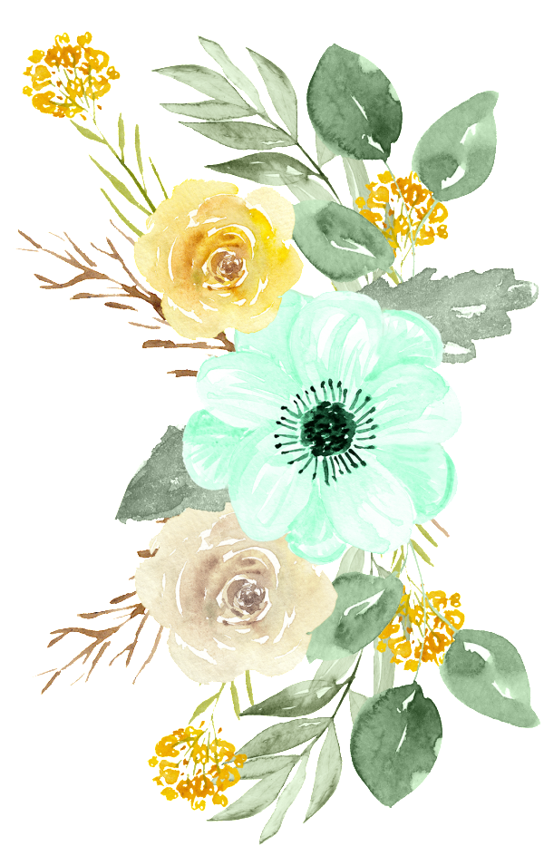 Hand Painted Summer Fresh Poster Background Pattern - Reizend Minze Und Gelbe Hochzeit Danken Ihnen Karte (1024x1024), Png Download