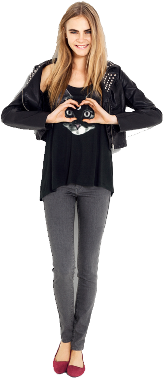 Cara Delevingne Png Transparent Image - Cara Delevingne Photoshoot Smile (480x800), Png Download