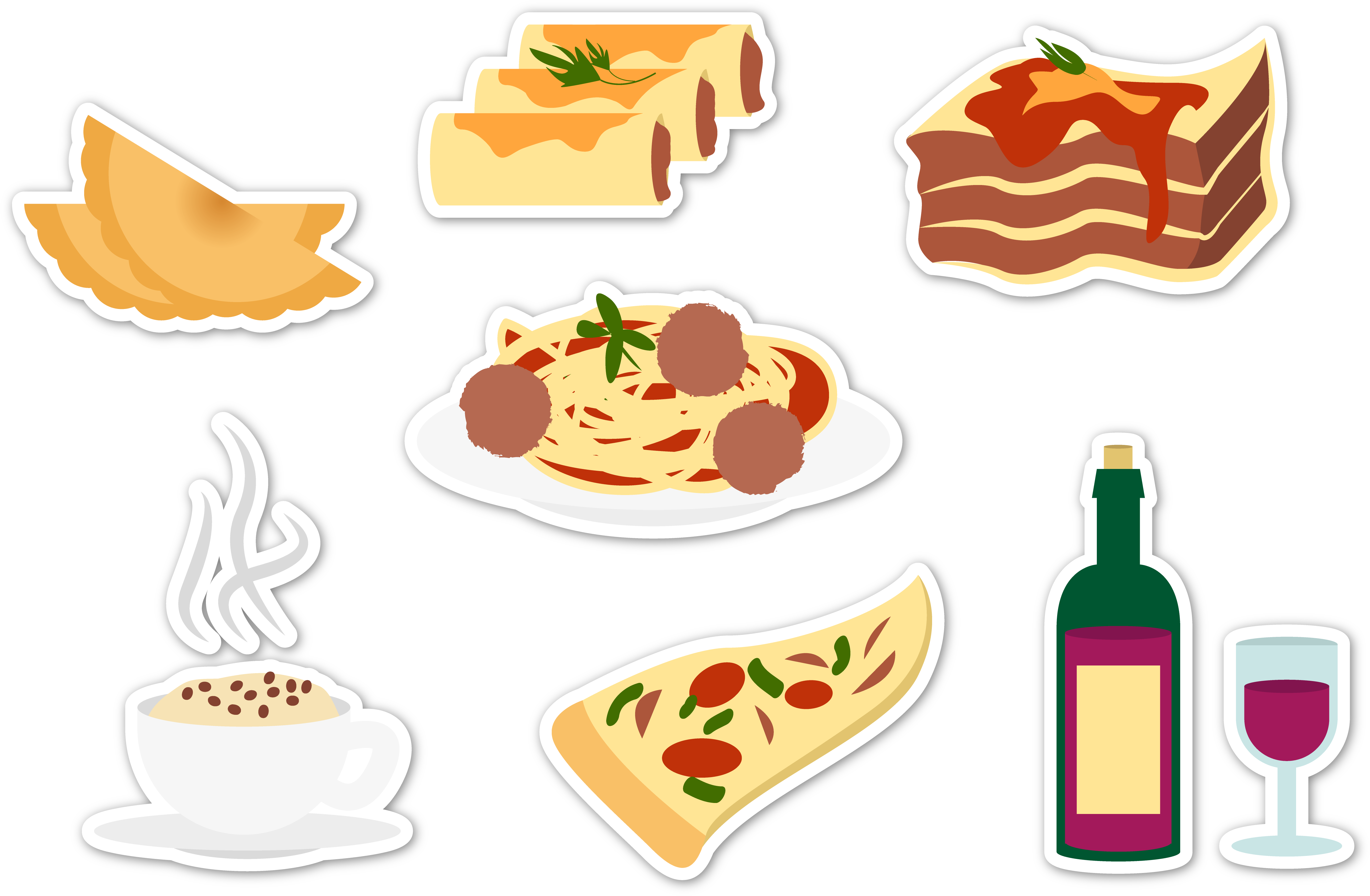Italian Cuisine Lasagne Illustration - Italian Cuisine (5373x3521), Png Download