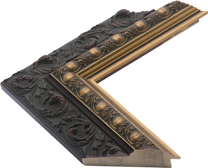 Plum Ornate Frame With Gold Inner Lip - Wood (929x768), Png Download