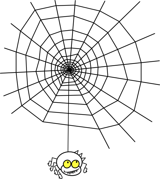 Ragno The Spider With A Simple Web Clip Art - Symmetries Of Spider Webs Math Ia (534x599), Png Download