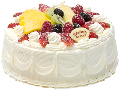 Cakes With Whipped Cream & Fruits (400x335), Png Download