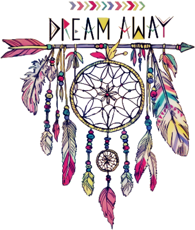 Dreamcatcher Feathers Arrow Words Sayings Quotes Sticke - Dream Catcher Dream Away (424x484), Png Download