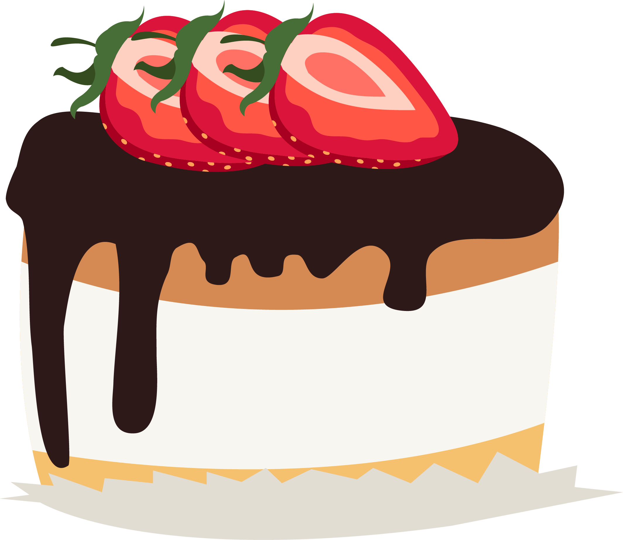 Chocolate Cake Cream Shortcake Clip Art - Strawberry Cake Cake Png Clipart (2128x1846), Png Download