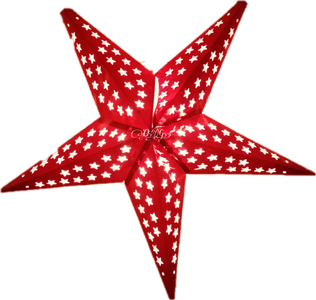 Christmas Stars Twinkle Lights Red - Silver Hologram Star Lantern (1078x1024), Png Download