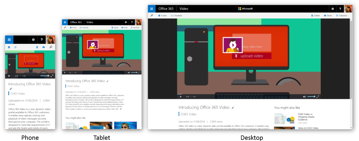Office 365 Video Begins Worldwide Rollout And Gets - Office 365 Video (1431x584), Png Download