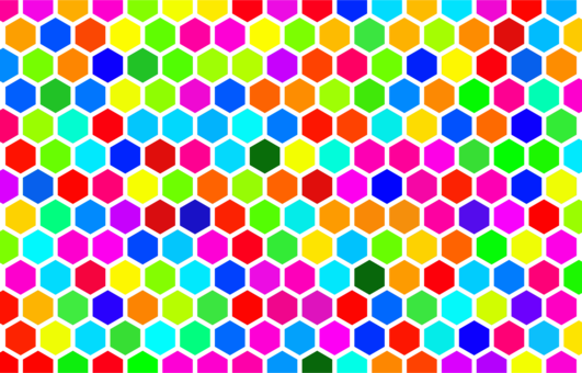 Hexagonal Tiling Hex Map - Buntes Hexagon-muster Riesige Grußkarte (531x340), Png Download