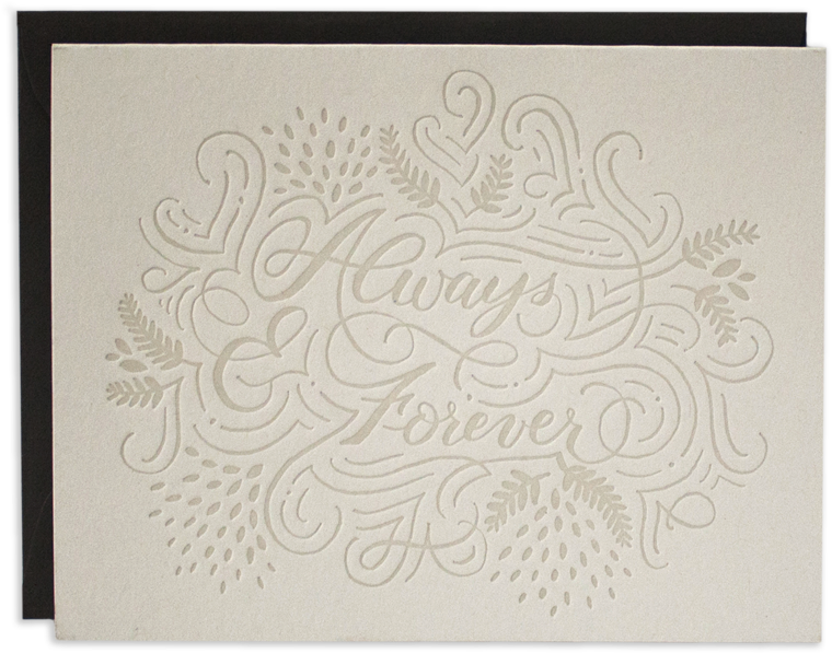Always And Forever Letterpress Card 1 V=1474837501 - Letterpress Printing (1000x1000), Png Download
