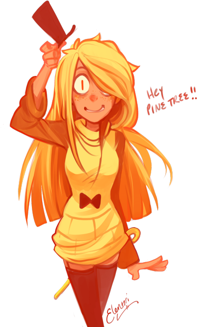 Bill Cipher Human Girl (500x662), Png Download