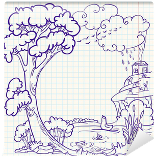 Autumn Doodle Frame, Vector Illustration Wall Mural - Coloring Book (400x400), Png Download