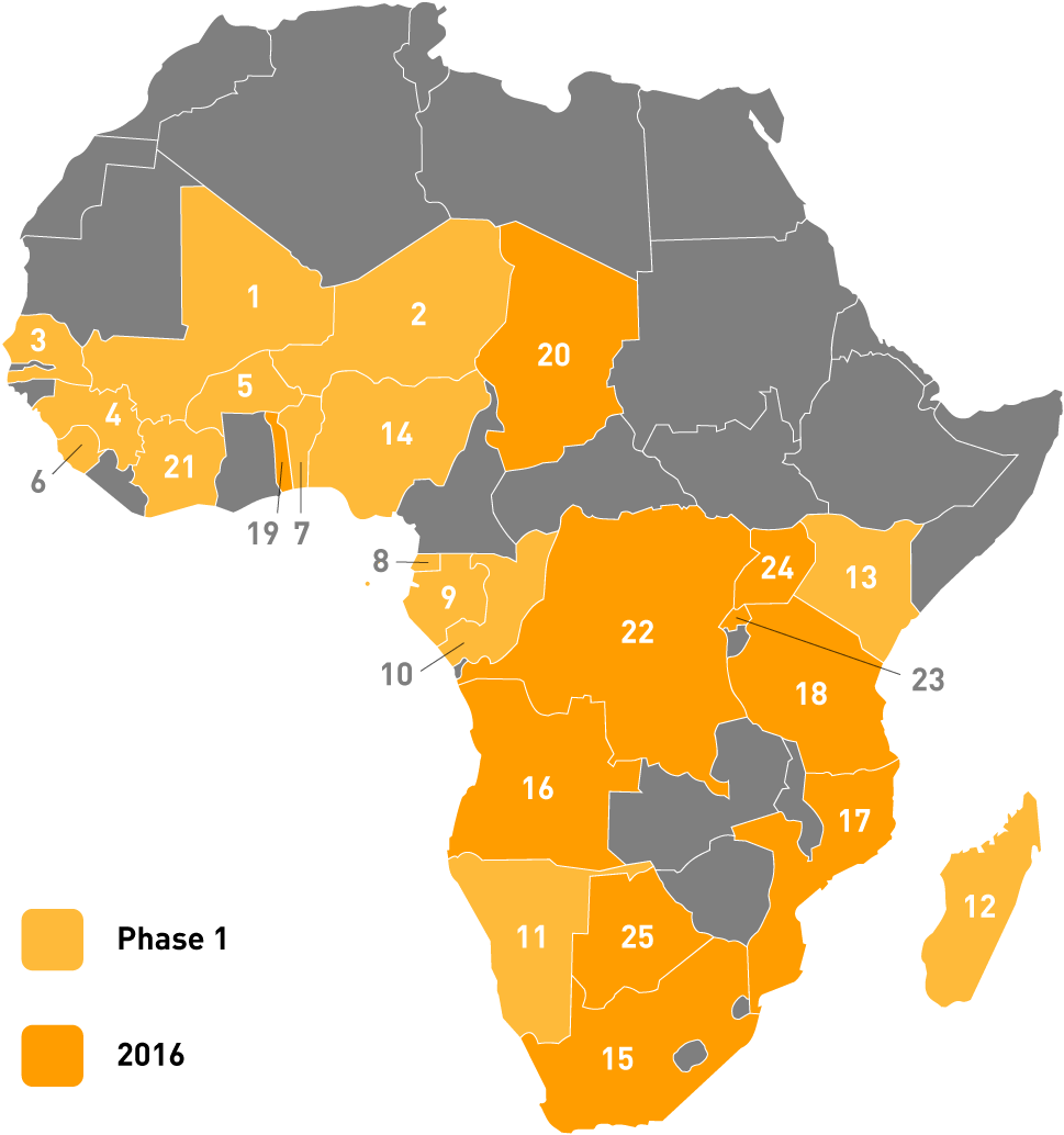 Map Ala Solektra - Akon Lighting Africa Map (1200x1230), Png Download