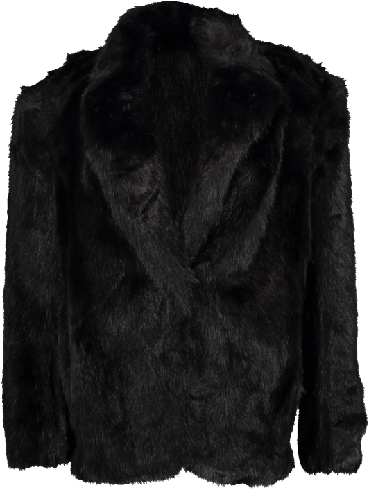 Single Breasted Faux Fur Jacket - Single-breasted (480x612), Png Download