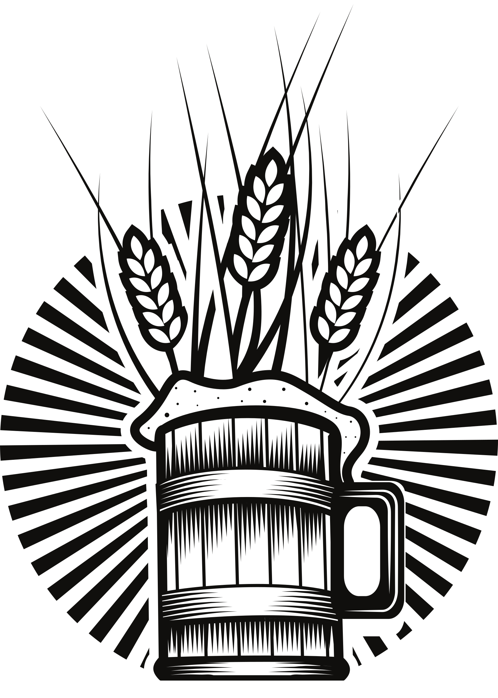 Big Image - Tarro De Cerveza Stencil (1714x2400), Png Download