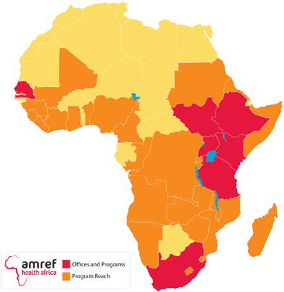 Map Of Amref Health Africa Programmes - Liberia In Africa Map (424x424), Png Download