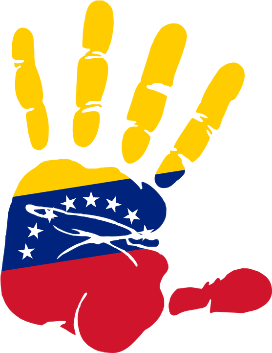 Venezuela Png - Hand Print Clip Art Black And White (717x897), Png Download