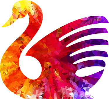 Swan Bird Animal Aquatic Water Swim Fly Fl - Rainbow Animals Transparent Background (372x340), Png Download