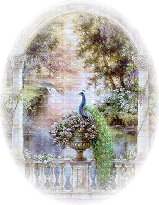 Balcon Fond Ma Création - Lena Liu - Garden Of Paradise - Majestic Peacock (311x400), Png Download