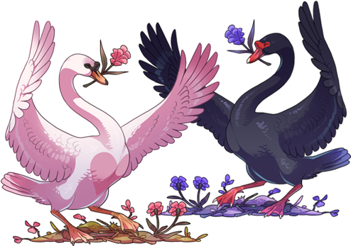 Swan Large - Flight Rising Enamored Swan (500x346), Png Download