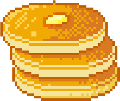 Pancake Clipart Kawaii - Pancake Pixel Art (417x353), Png Download