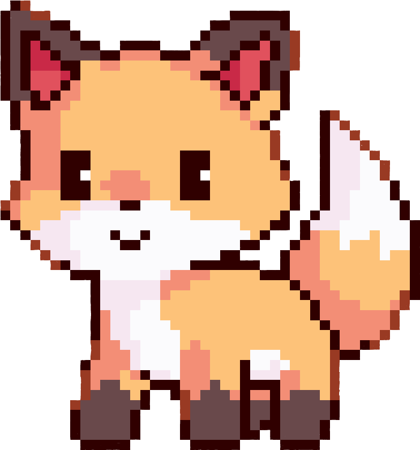Cute Fox Pixel Art Clipart Pixel Art Drawing - Kawaii Fox Pixel Art (826x885), Png Download