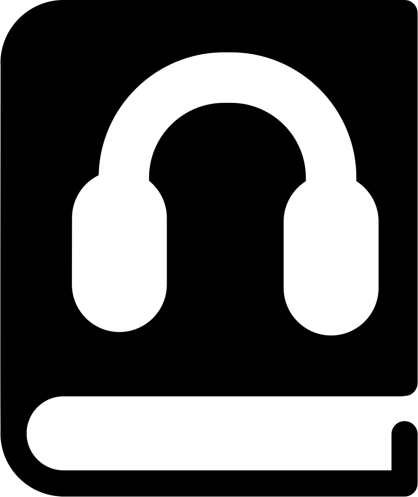 Book With Headphones Symbol - Books & Music Icon (826x981), Png Download