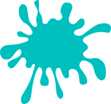 Paint Turquoise Splat Art Abstract Shape M - Black Paint Splatter Clip Art (362x340), Png Download