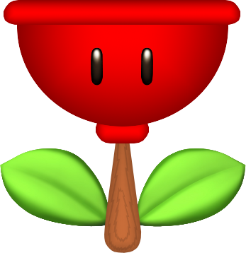 Plunger Flower - Mario Flower (347x358), Png Download