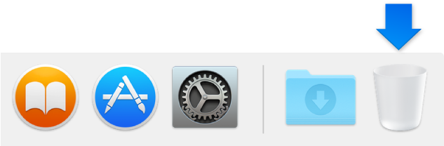 Trash Icon In The Dock - Mac Dock Png (632x220), Png Download