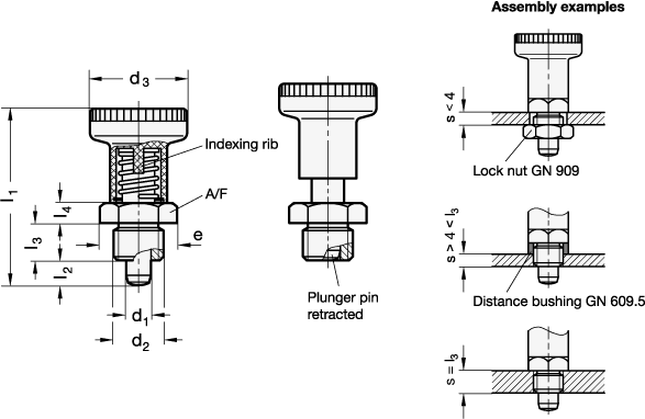 Gn 607 - 1 Steel - Indexing Plunger (587x382), Png Download