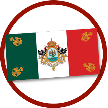 1864-1867 - Mexican Coat Of Arms (364x362), Png Download