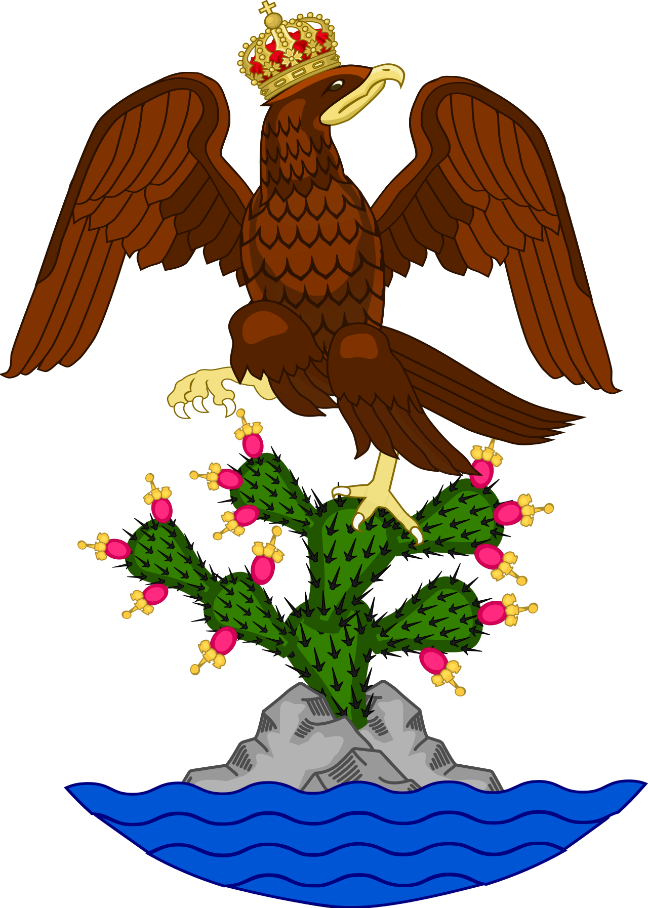 El Escudo De Armas Del Primer Imperio Mexicano Durante - Escudo Del Primer Imperio Mexicano (1280x1794), Png Download