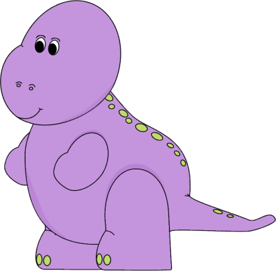 Purple Dinosaur Clipart Jpg Free Download - Purple Dinosaur Clipart (400x392), Png Download