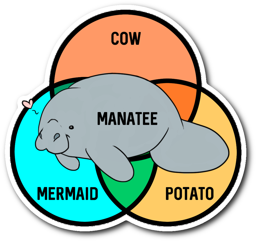 What Even Are Manatees Sticker - Burger Machen Mich Glücklich Mousepad (1064x1064), Png Download