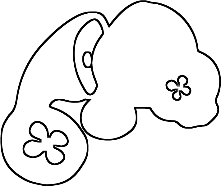 Logo In The Shape Of A Simplified Manatee With Flower-shaped - Shape (850x850), Png Download