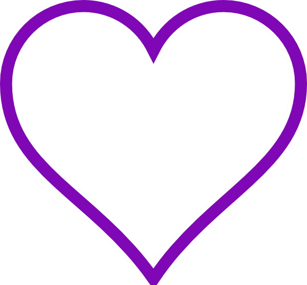 Purple Heart Outline Clip Art At Clker - Shapes Clip Art Black And White (600x557), Png Download