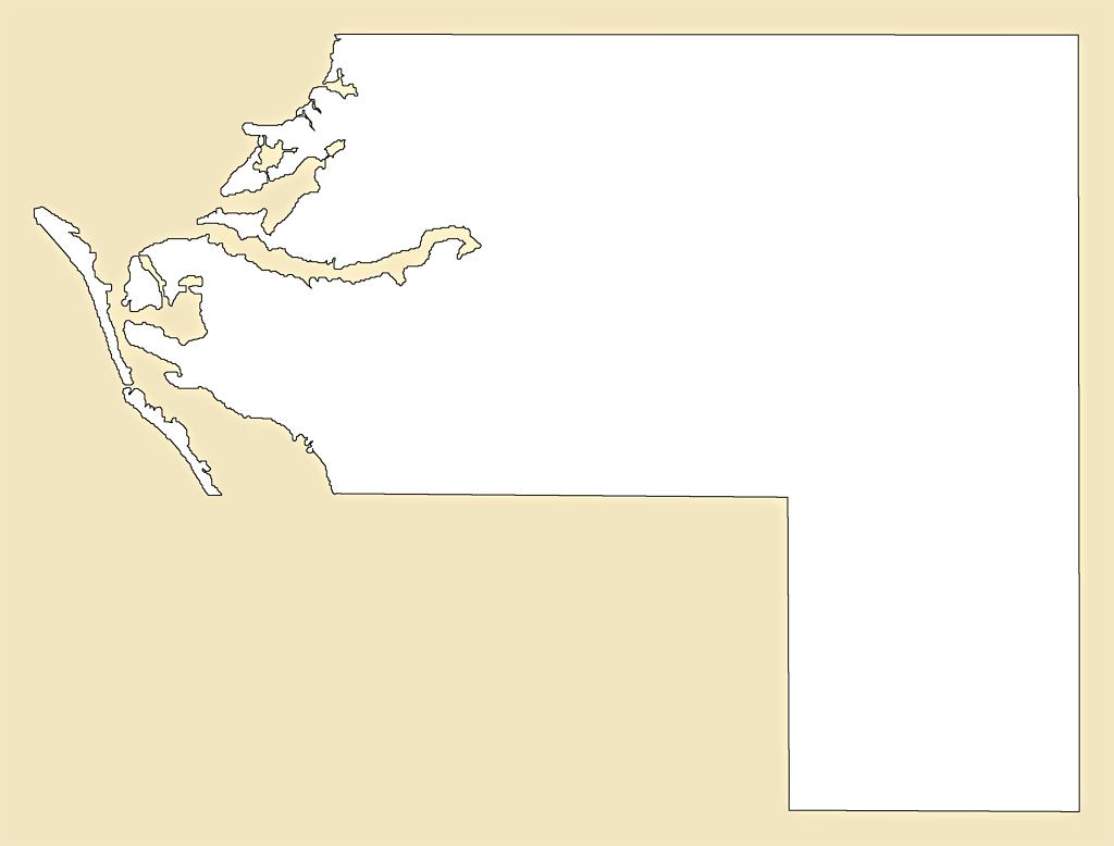 A Plain Frame Map Of Manatee - Manatee (1024x778), Png Download
