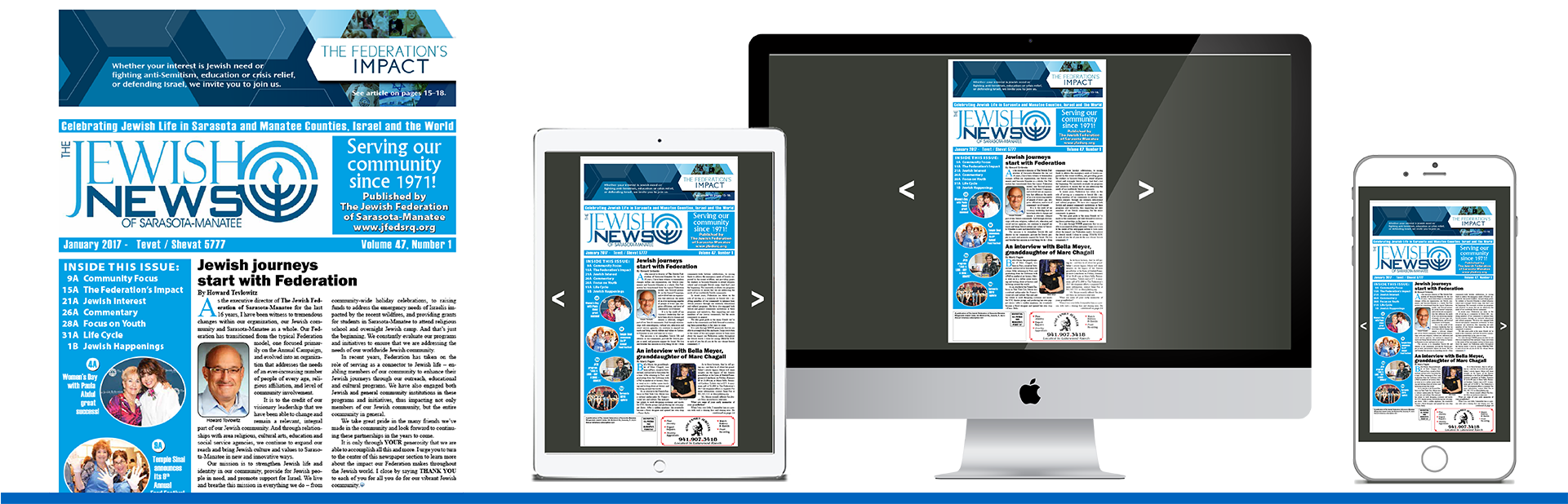 The Jewish News Of Sarasota Manatee (1920x650), Png Download