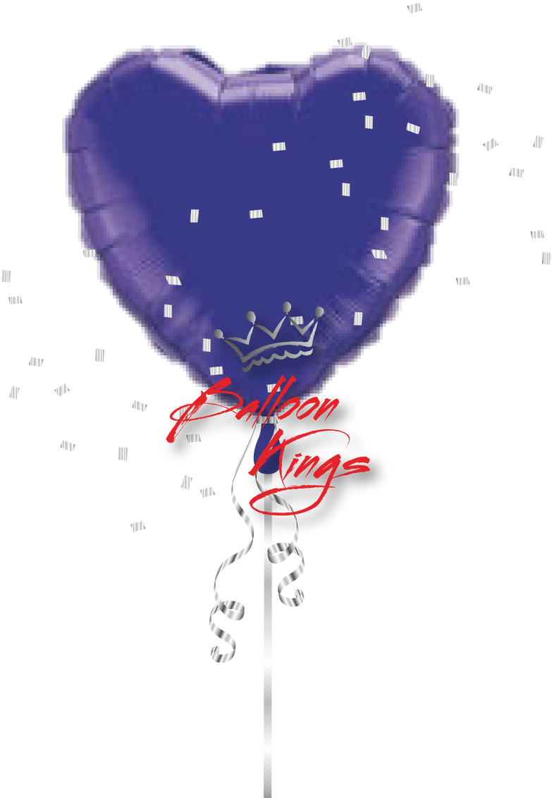 Purple Heart - Purple 18" Mylar Heart Balloon (1068x1280), Png Download