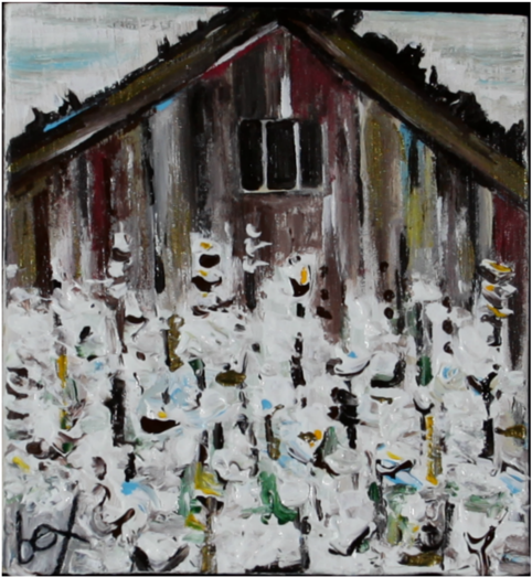 "old Cotton Barn" - Painting (580x631), Png Download