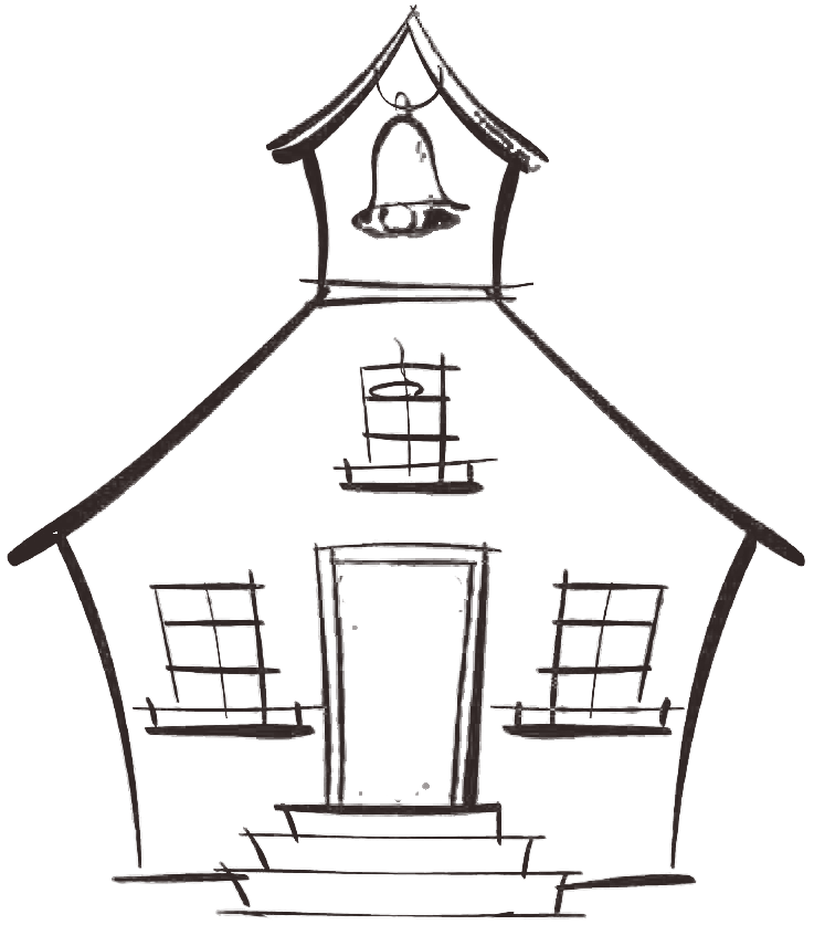 Drawing Of Old School House - Drawing Of A Schoolhouse (737x837), Png Download