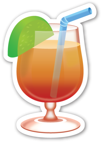 Tropical Drink Emoji Png (347x480), Png Download