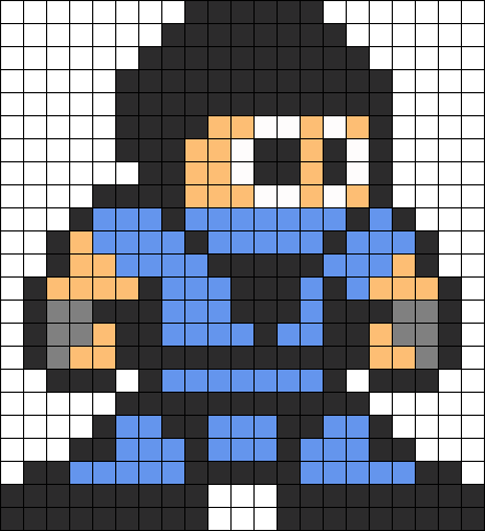 Subzero Perler Bead Pattern Perler Bead Pattern / Bead - Pixel Art Templates Mortal Kombat (442x484), Png Download