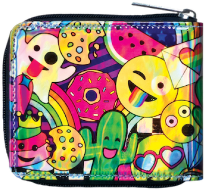 Emoji Party Wallet Girl Iscream Emoji Party Wallet - Coin Purse (500x500), Png Download