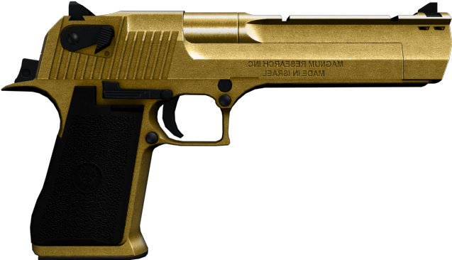 Download - Desert Eagle Gold Png (640x480), Png Download