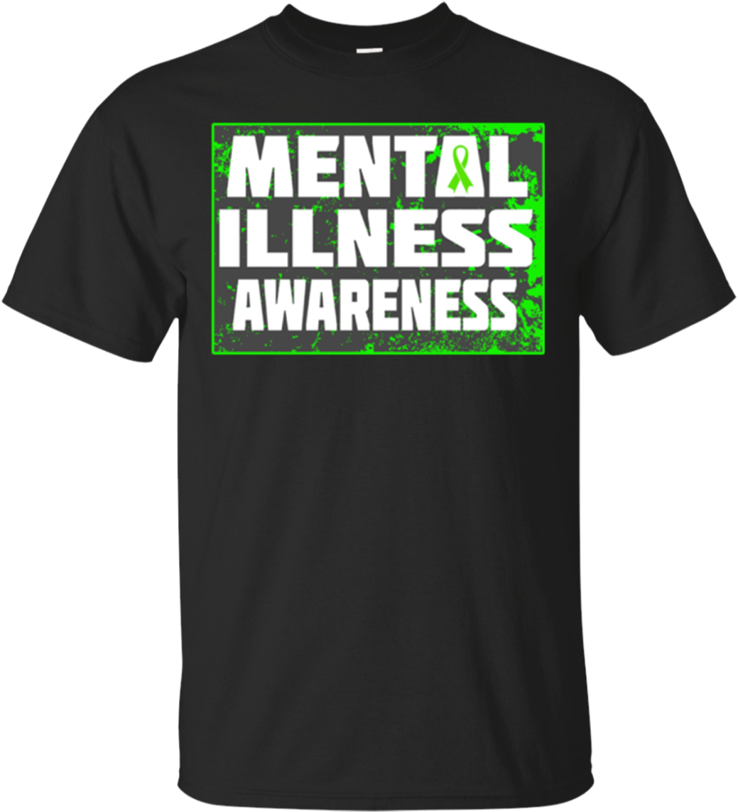 Mental Illness Awareness Mental Health Green Ribbon - T Shirt Dnb (1155x1155), Png Download